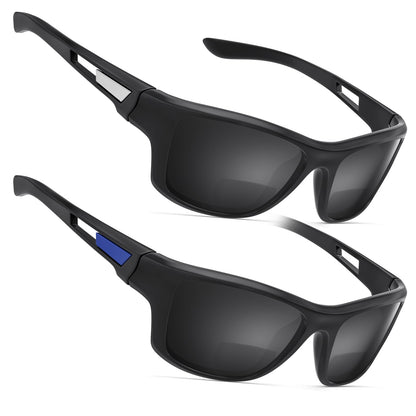 Missfive Premium Bifocal Reading Sunglasses Men Lightweight Wrap Around Design Sun Readers, UV Protection, Sports/Outdoor/Driving