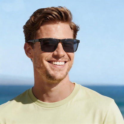 Missfive 2 Pack Snazzy Mens Bifocal Sunglasses with Readers Built in, Breathable Rugged TR90 Lightweight Dark Lenses Bi-Focal Reading Glasses, UV400 Protection, Outdoor/Driving/Gardening, Black & Gray drift
