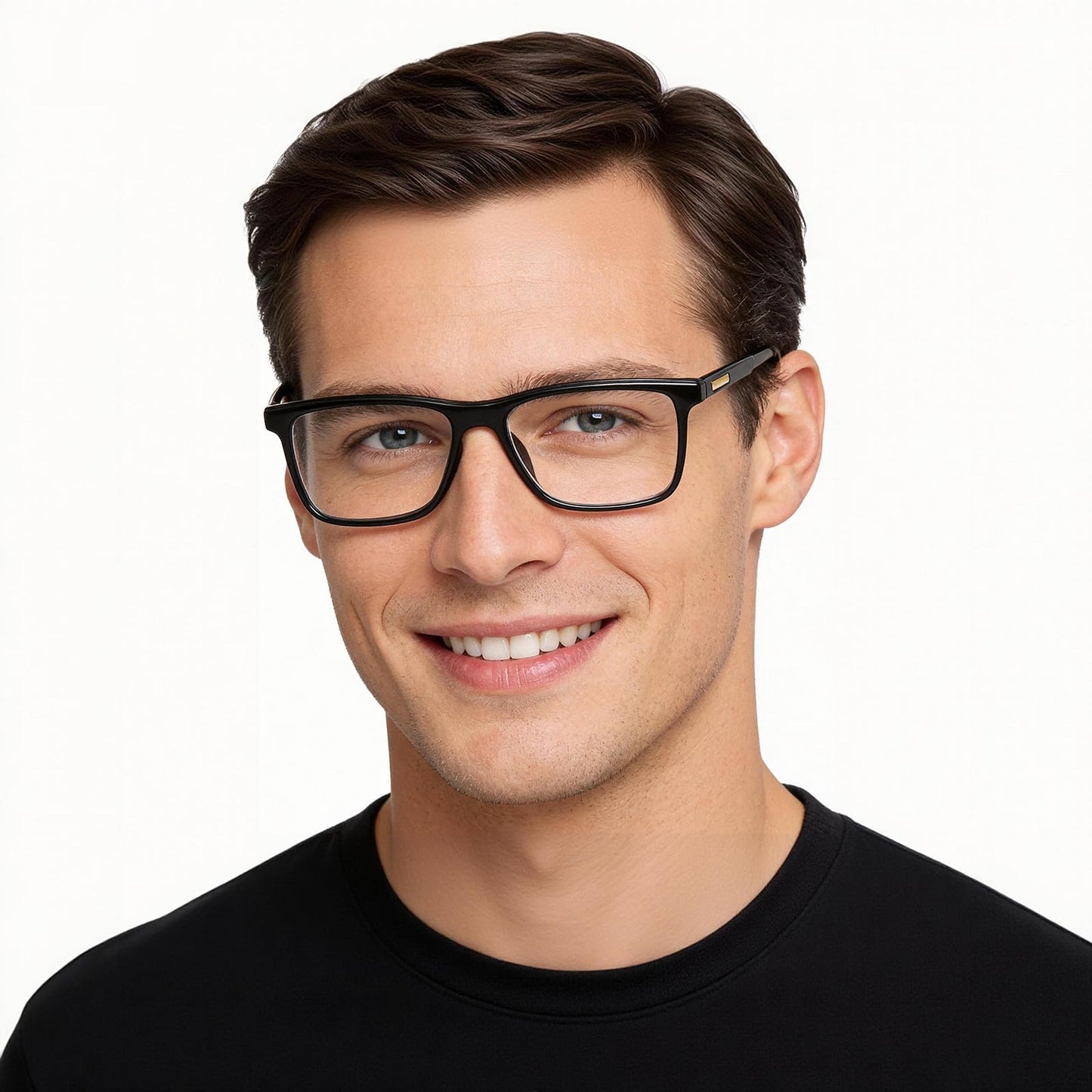 Missfive 2 Pack Unisex Progressive Multifocus Reading Glasses for Men Women, Anti Blue/UV No-Line Multifocal Readers with Durable Metal Spring Hinge, Stylish Eyewear for Near Workspace Eyewear