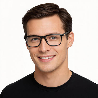 Missfive 2 Pack Unisex Progressive Multifocus Reading Glasses for Men Women, Anti Blue/UV No-Line Multifocal Readers with Durable Metal Spring Hinge, Stylish Eyewear for Near Workspace Eyewear