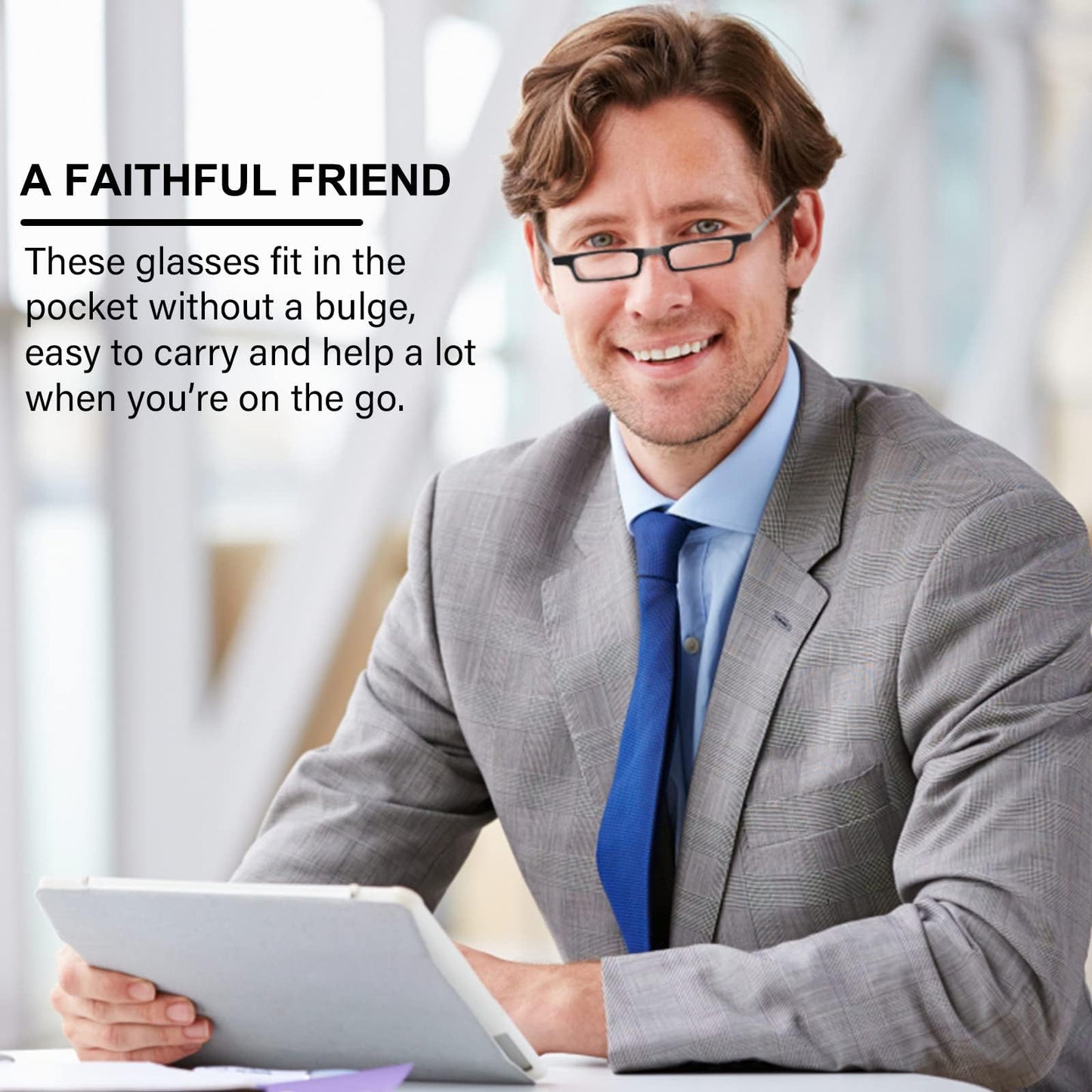 Missfive Credit Card Thin Folding Reading Glasses for Men Women - Foldable Travel Pocket Readers That Fit in a Wallet, with Durable TR90 & Metal Frame & Upgraded Easy-Open Hard Case