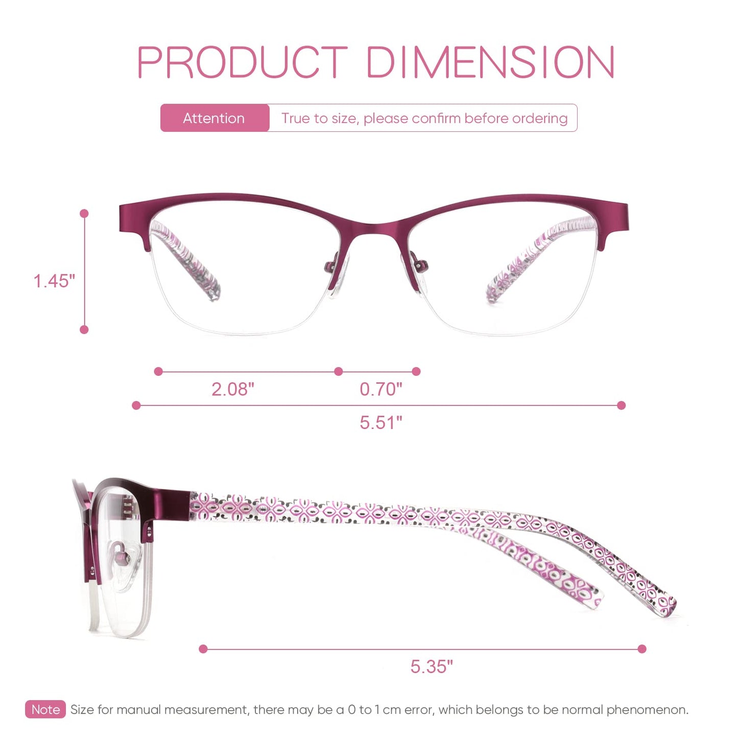 Missfive 2 Pack Women Progressive Multifocus Reading Glasses, No Line Blue Light Blocking Spring Hinge Readers Lightweight Multifocal Computer Cateye Eyeglasses(Workspace For Near Range, )