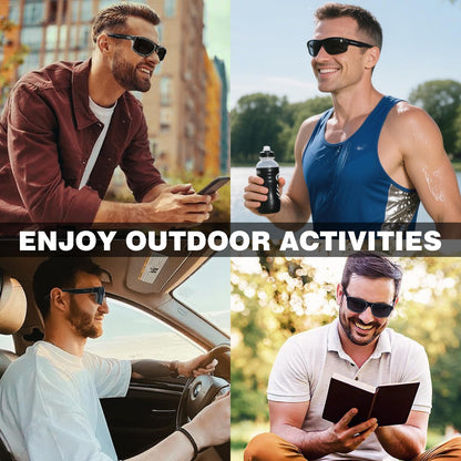 Missfive 2-Pack Mens Ultimate Bifocal Sunglasses with Readers Built In Sporty Upgraded Wrap Frame, UV400 Protection Driving & Reading Glasses for Outdoor Activities, Black & Black/Translucent Frame