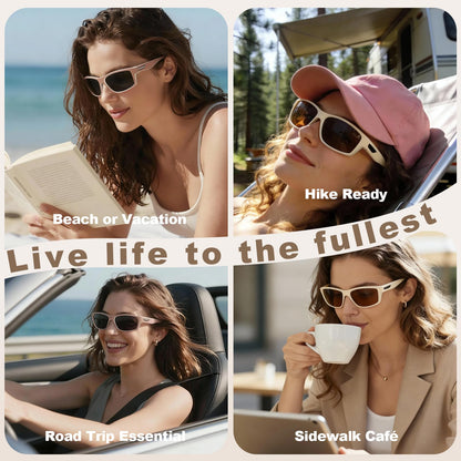 Missfive 2-Pack Bifocal Sunglasses with Readers Built In Sporty Upgraded Wrap Frame, UV400 Protection Driving & Reading Glasses for Outdoor (Soft-Tone)，Pink & White