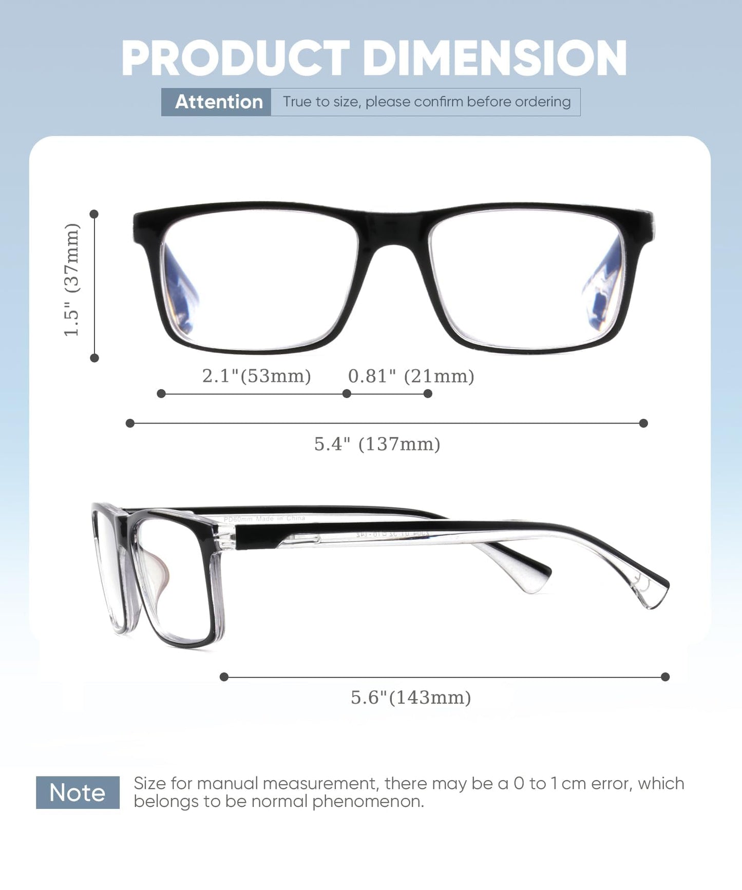 2-Pack Mens Light Multifocus Progressive Reading Glasses Blue Light Blocking, Multifocal Spring Hinge No-Line Quality Trifocal Readers Comfort Eyeglasses (Workspace For Near Range )